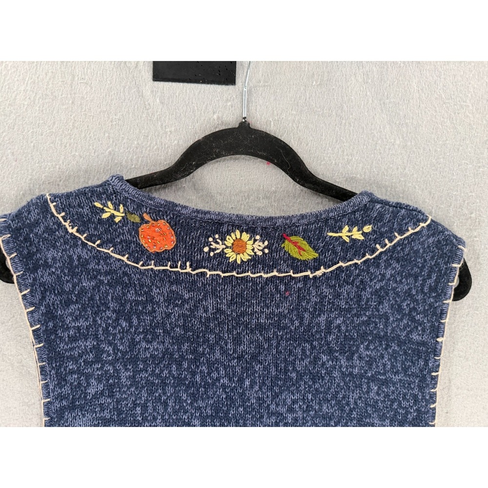 Vtg White Stag Sweater Vest Womens Xl 16/18 Scarecrow Pumpkin Beaded Whimsical - Picture 7 of 16
